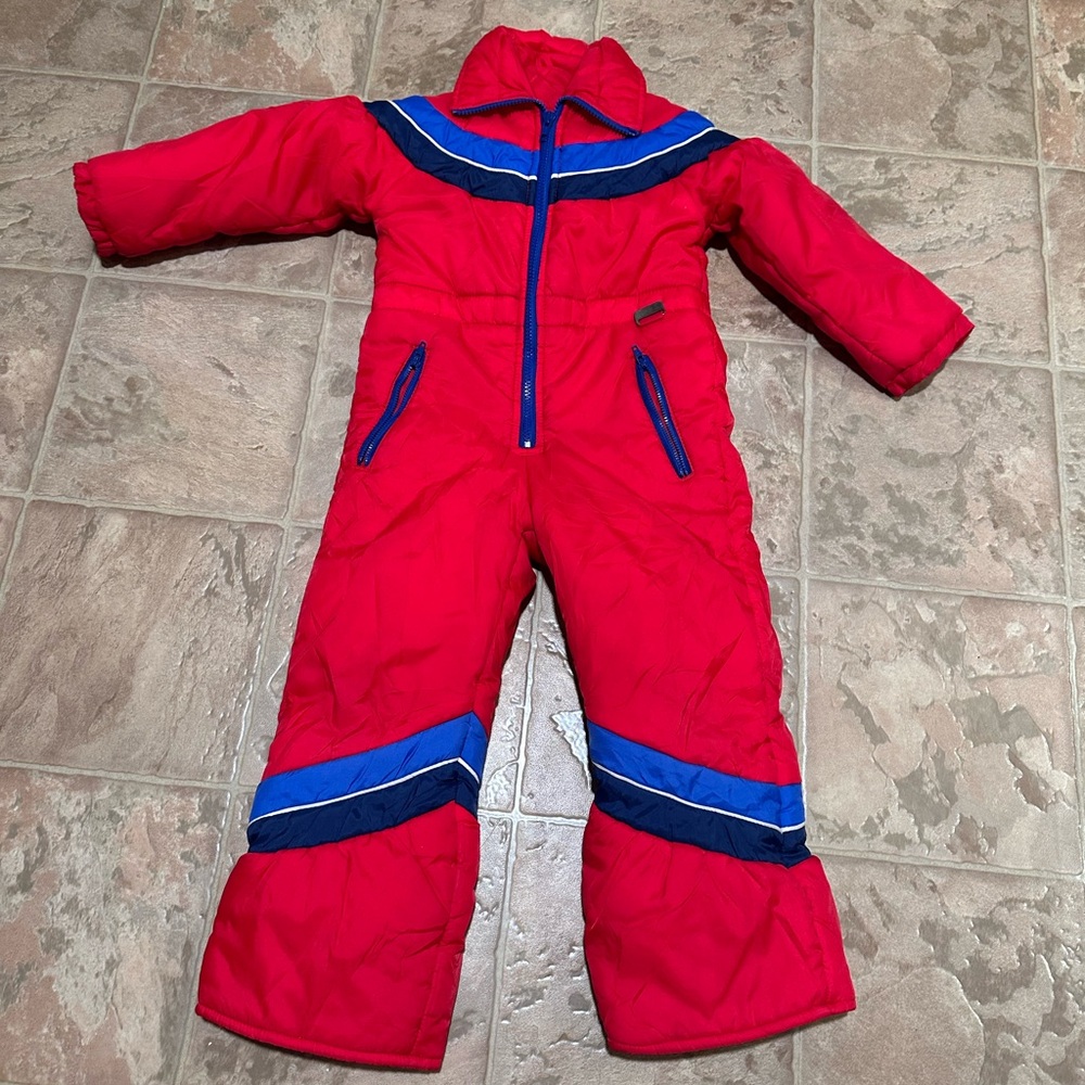 Vintage Mr. D kids Red and Blue Snowsuit